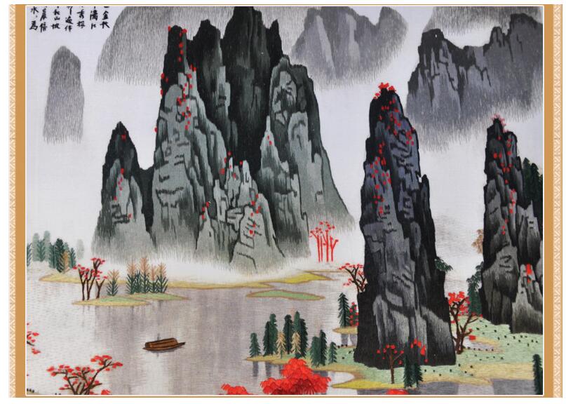 掛畫(huà)工藝刺繡加工